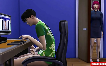 Caught Red-Handed: Japanese Step-Mom Catches Stepdaughter's Husband Masturbating
